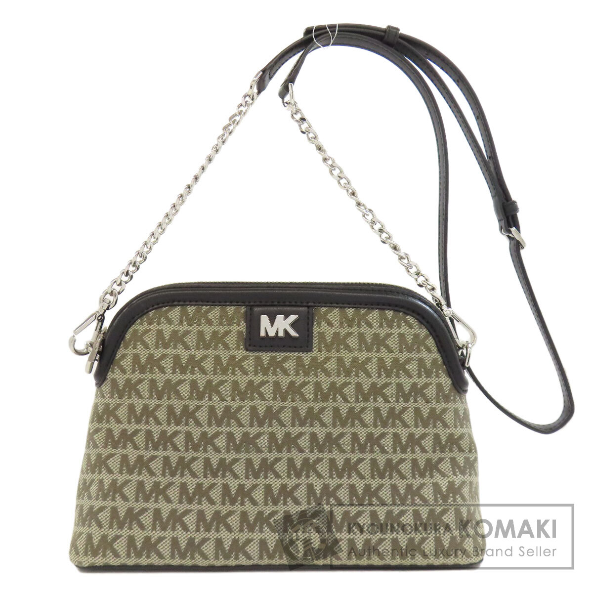 マイケル教科課程 MK書き判 ショルダーバッグ 帆布/なめし革 レディース 【中古】【Michael Kors】