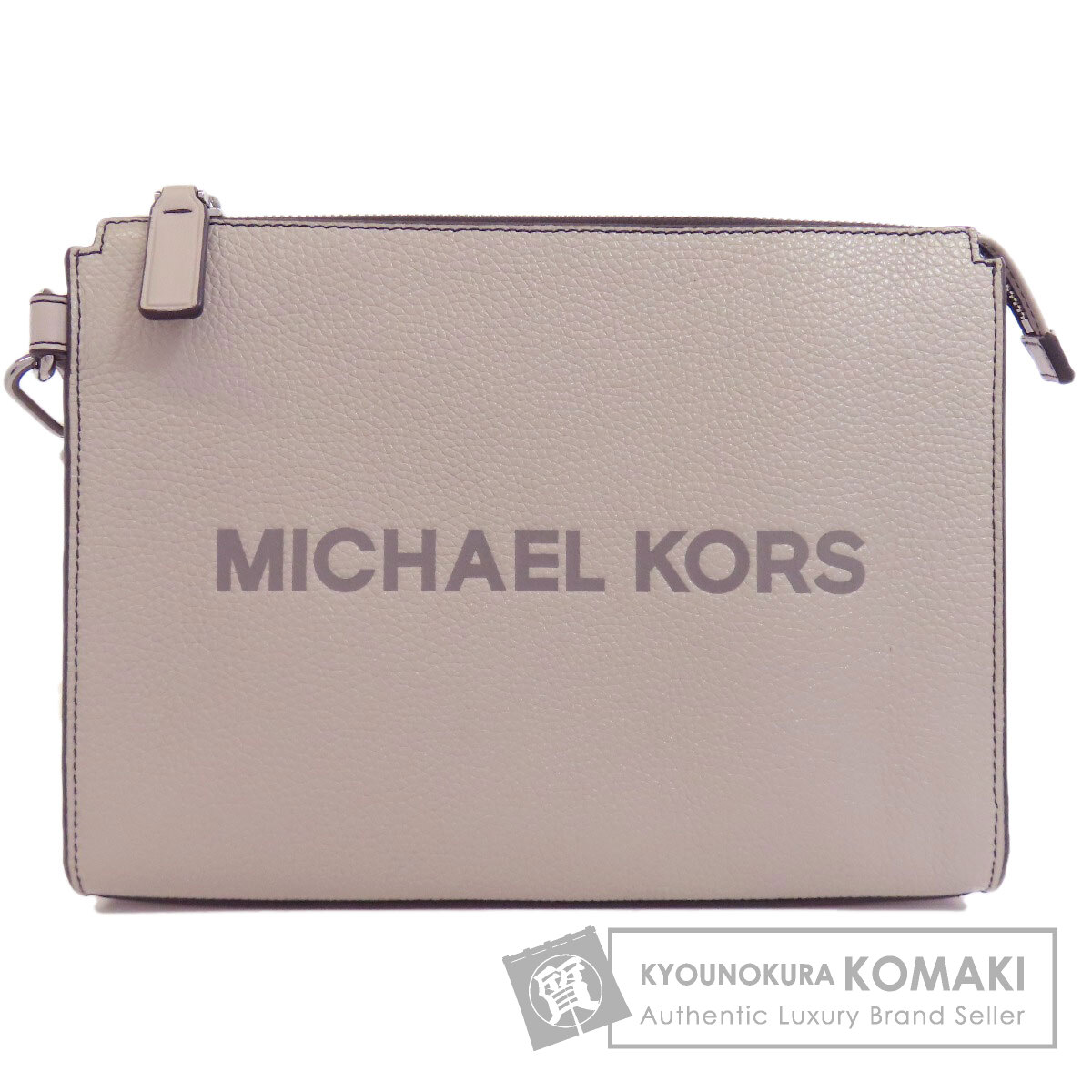 マイケル授業計画 ロゴタイプ クラッチペダル御徒面子 なめし革 レディース 【中古】【Michael Kors】