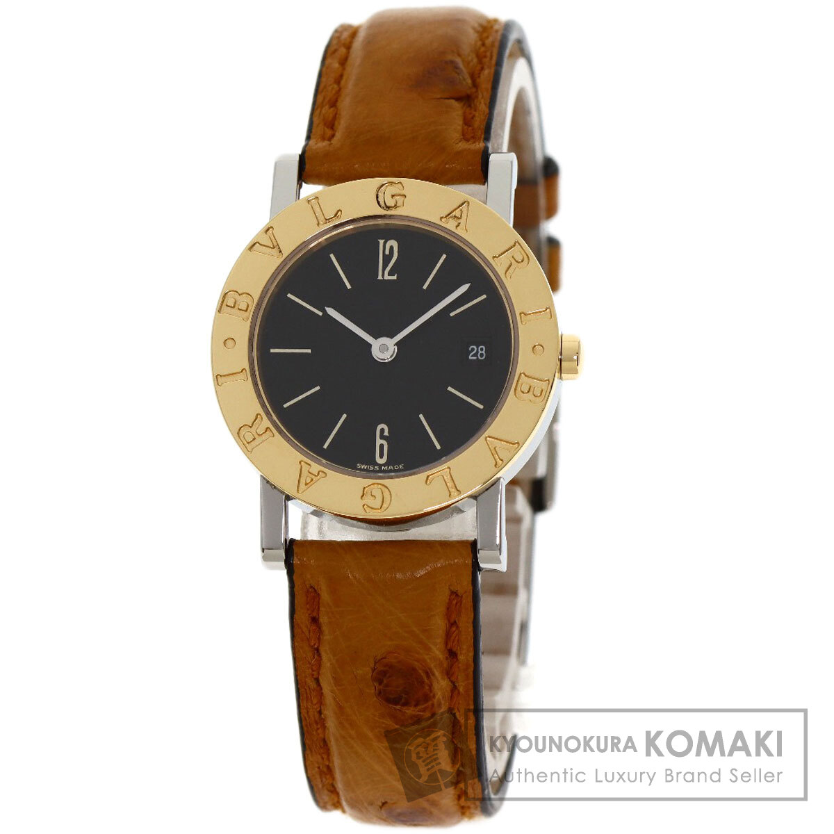 ブルガリ BB26SGLD ブルガリブルガリ 腕時計 ステンレススチール/オーストリッチ/K18YG レディース 【中古】【BVLGARI】