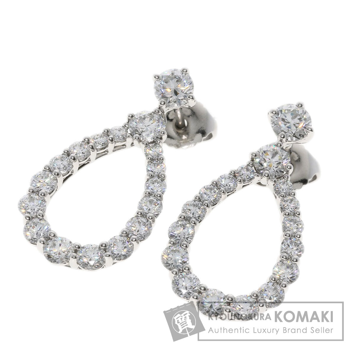 ハリーウィンストン ループ エクストララージ ダイヤモンド ピアス プラチナPT950 レディース 【中古】【HARRY WINSTON】