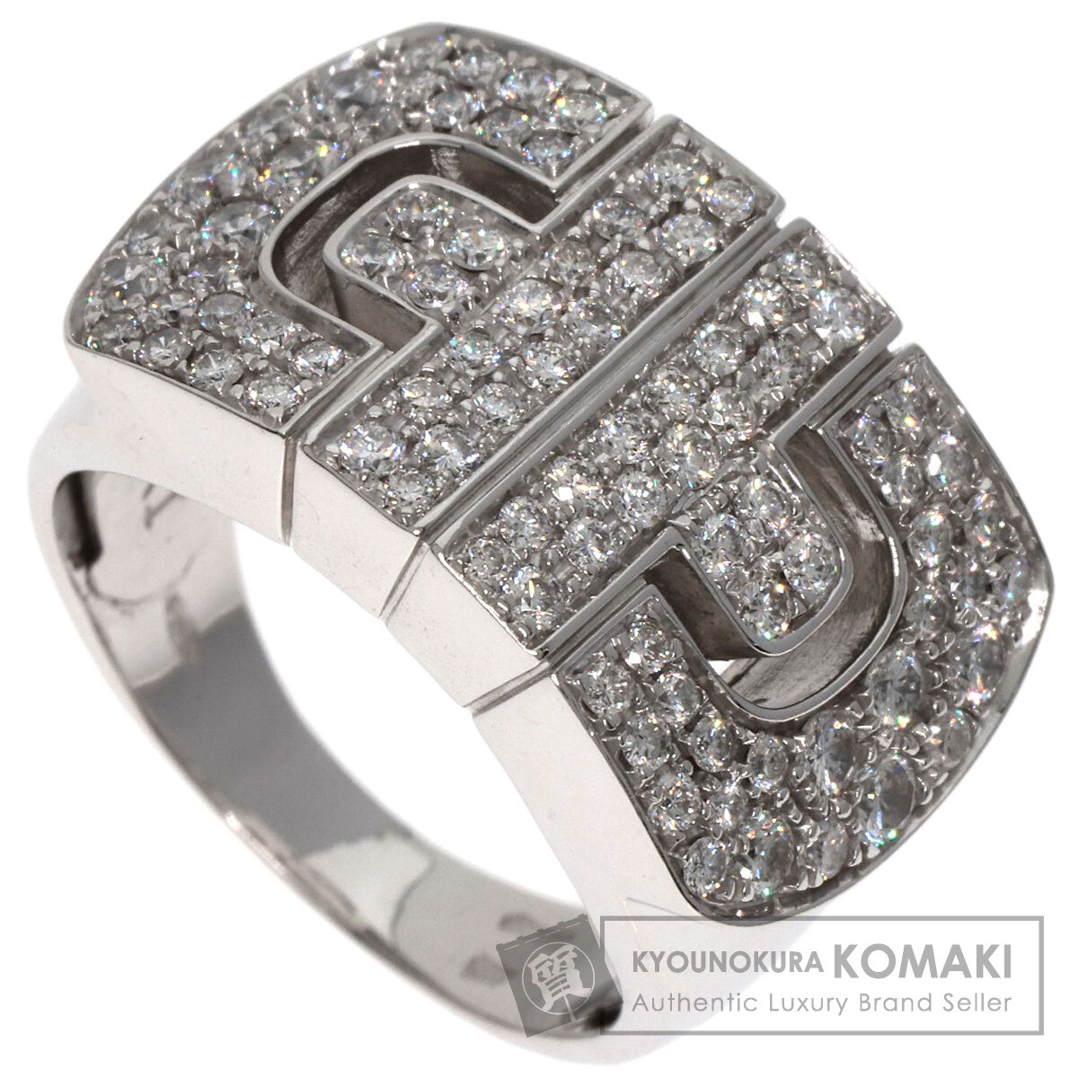 ブルガリ パレンテシ パヴェ ダイヤモンド リング・指輪 K18ホワイトゴールド レディース 【中古】【BVLGARI】