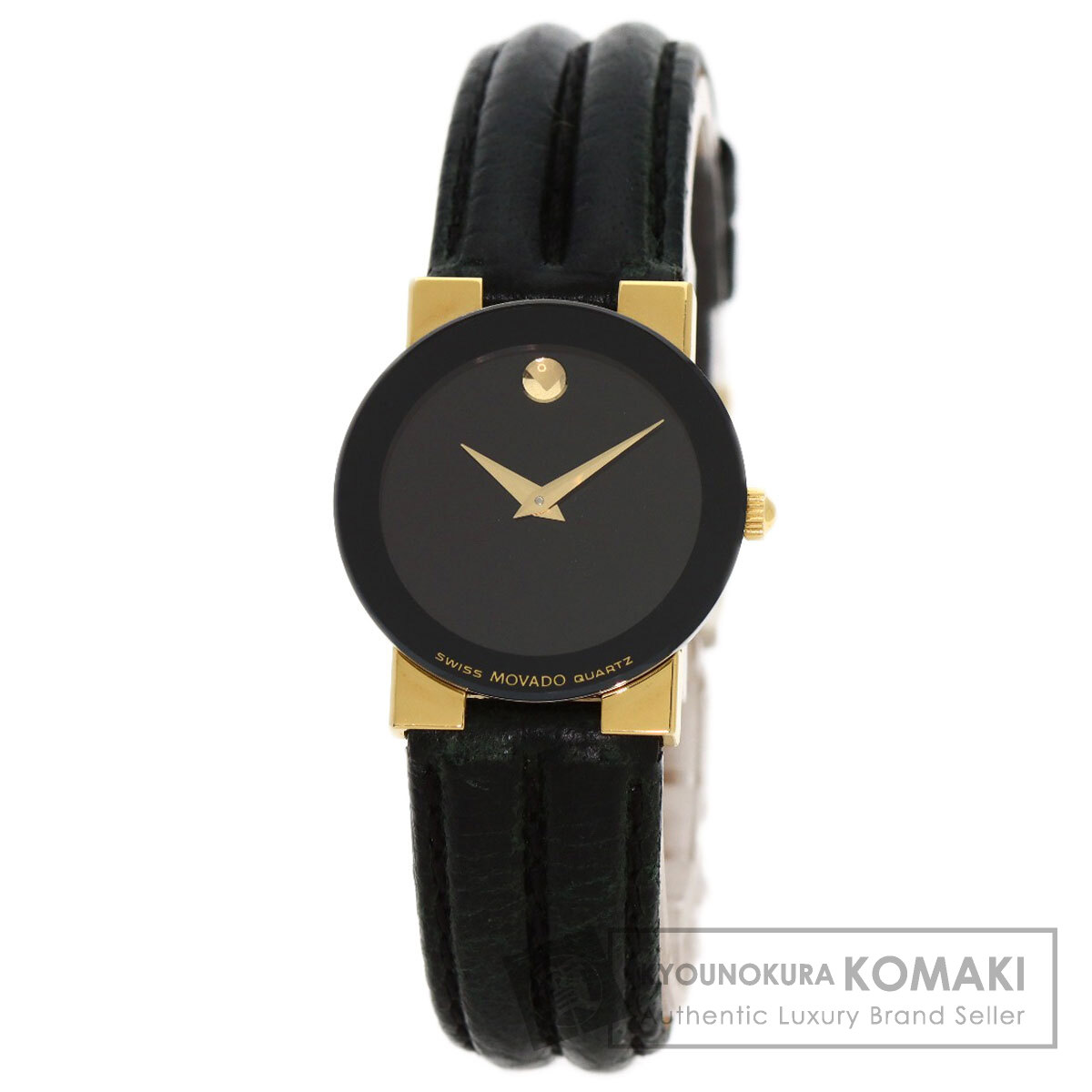 モバード 81.C1.827 ラウンドフェイス 腕時計 ステンレススチール/革 レディース 【中古】【Movado】