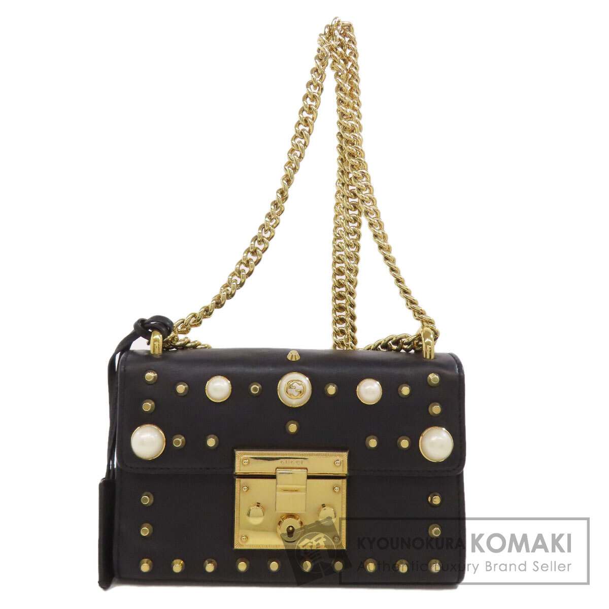 グッチ 432182 パドロック チェーン店肩先 ショルダーバッグ 子ウシ レディース 【中古】【GUCCI】
