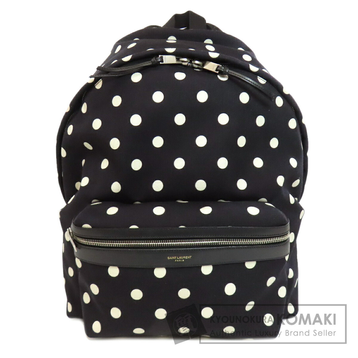 サンローラン ドット柄 リュック・デイパック キャンバス レディース 【中古】【SAINT LAURENT】
