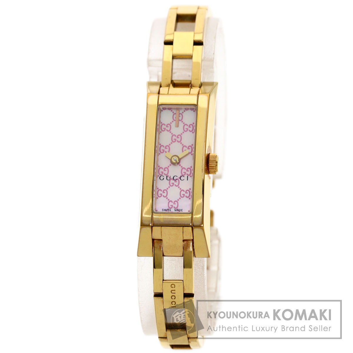 グッチ YA110 GG スクエアフェイス 腕時計 GP/GP レディース 【中古】【GUCCI】