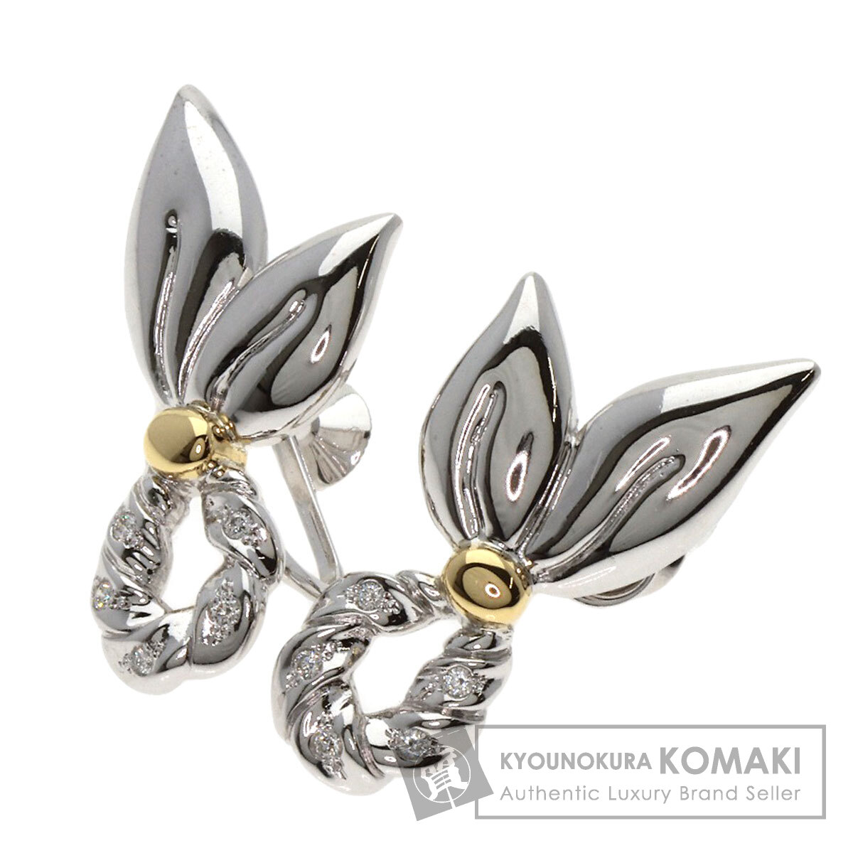 ミキモト ダイヤモンド イヤリング K14ホワイトゴールド/K18YG レディース 【中古】【MIKIMOTO】|ブランド京の蔵小牧【最安挑戦!】