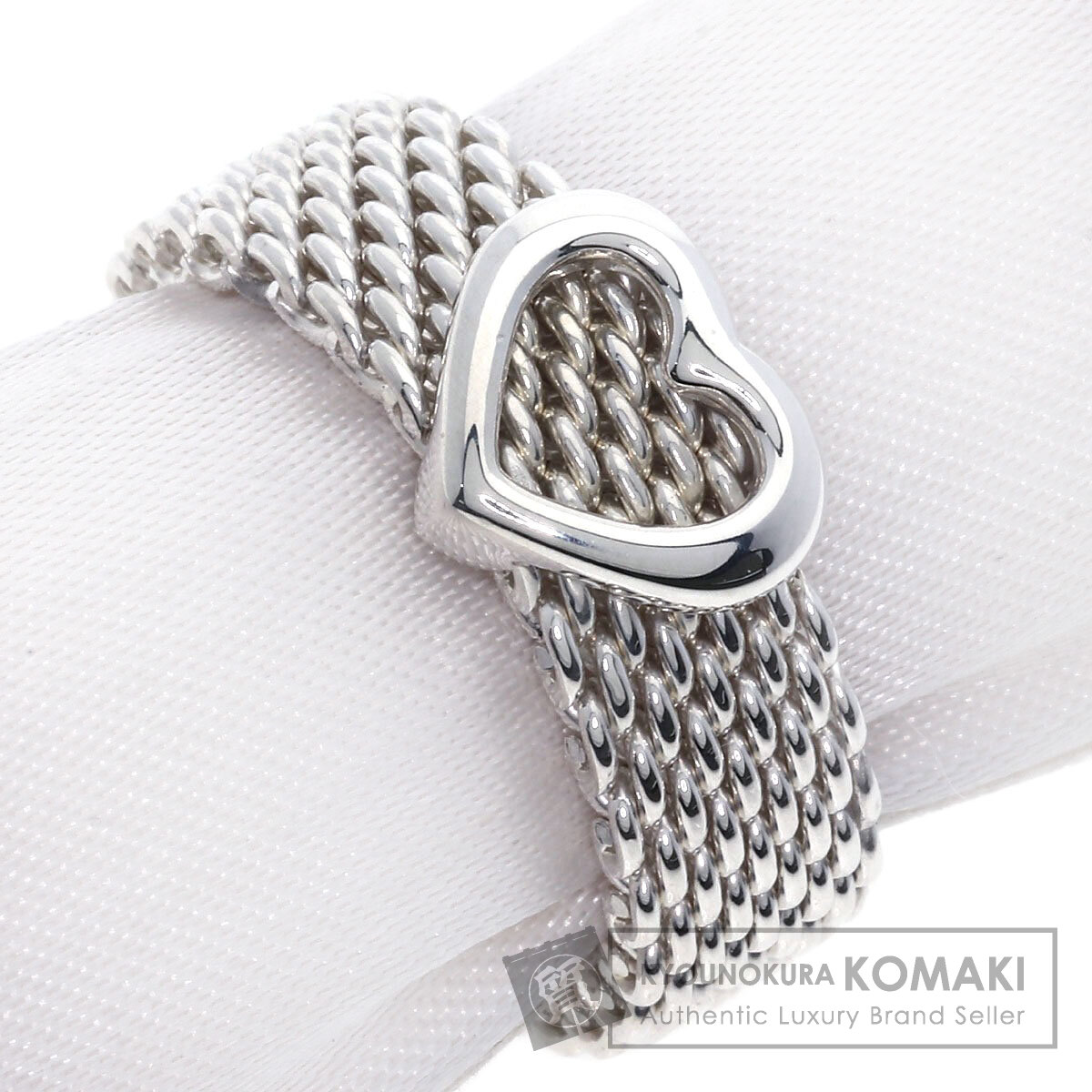 【美品】 ティファニー サマセット メッシュ 3P ダイヤ リング 7.5号 Tiffany&Co ティファニー サマセット 3P ダイヤモンド メッシュ