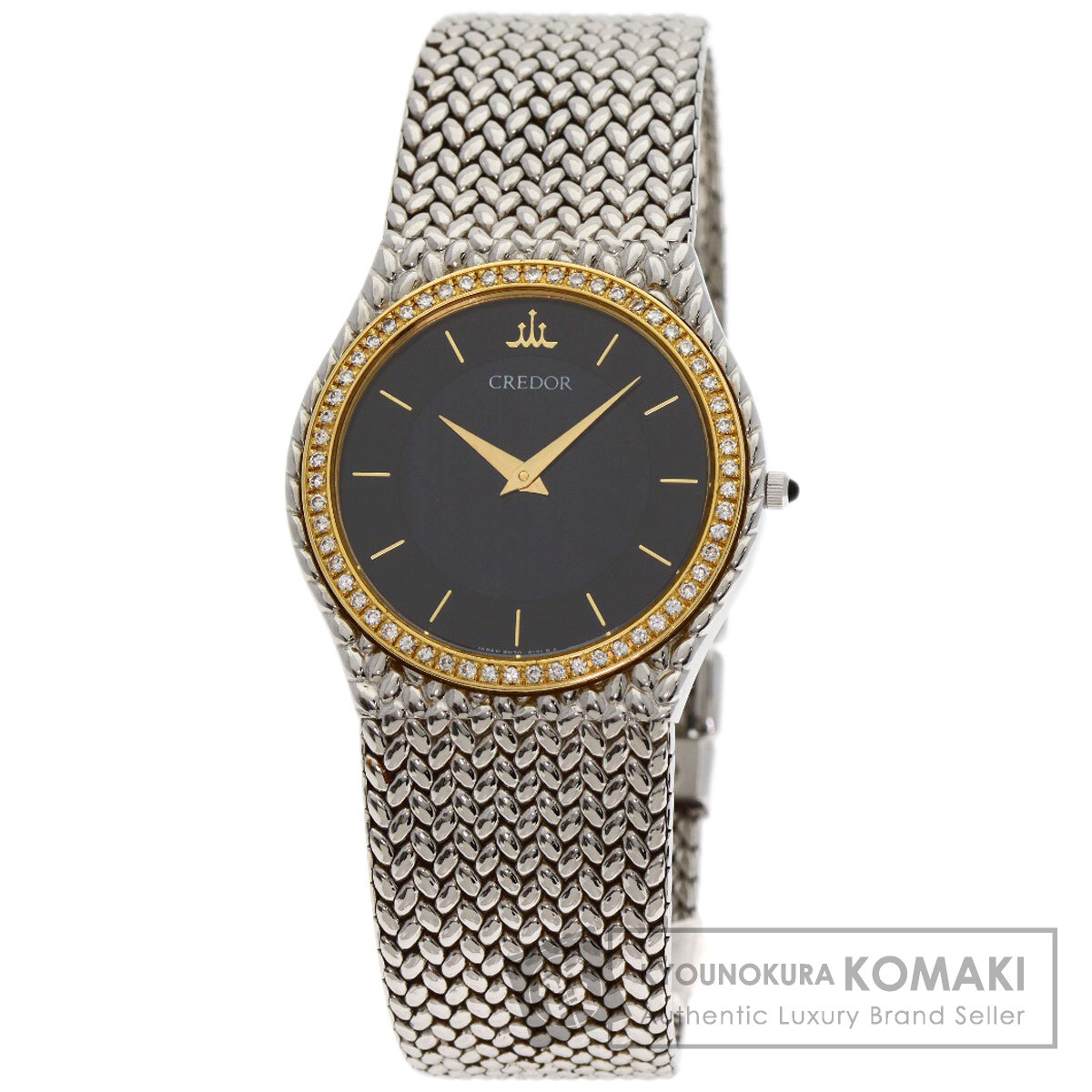 セイコー クレドール ダイヤベゼル ブルーシェル文字盤 腕時計 セイコー クレドール ダイヤベゼル ブルーシェル文字盤 腕時計