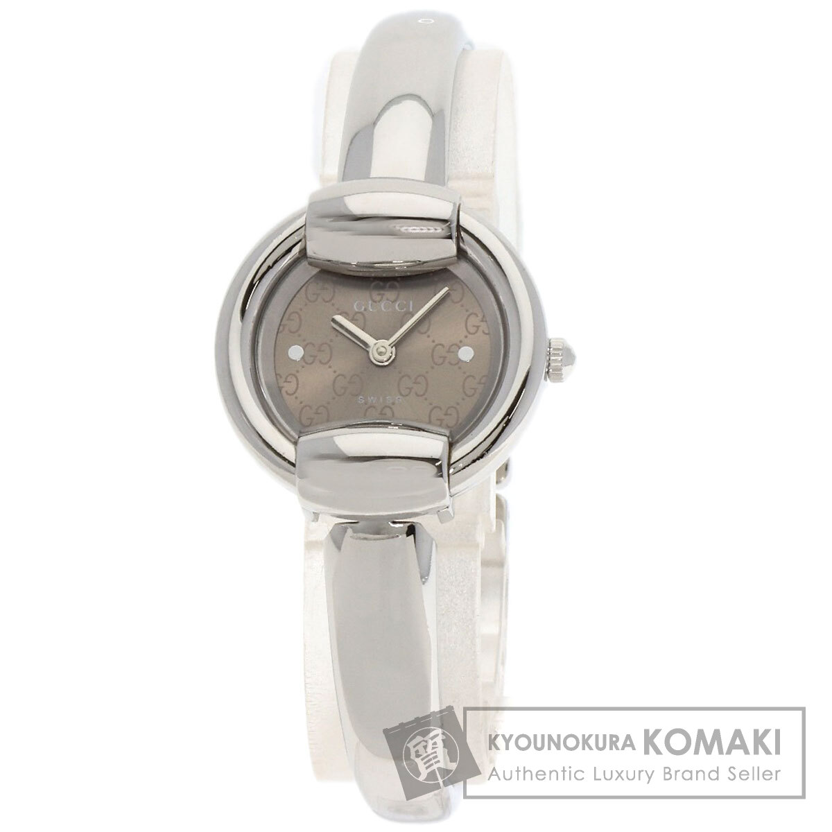 グッチ 1400L GG ラウンドフェイス バングル 腕時計 ステンレススチール/SS レディース 【中古】【GUCCI】