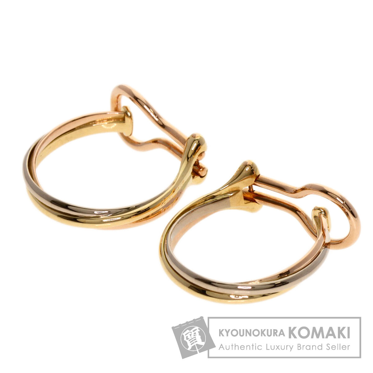 カルティエ トリニティ フープ イヤリング K18イエローゴールド/K18PG/K18WG レディース 【中古】【CARTIER】｜ブランド京の蔵小牧【最安挑戦！】