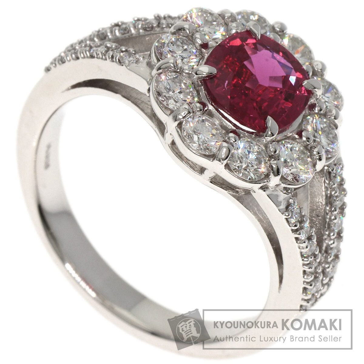 1.05ct ルビー ダイヤモンド リング・指輪 プラチナPT900 8.3g レディース 【中古】｜ブランド京の蔵小牧【最安挑戦！】