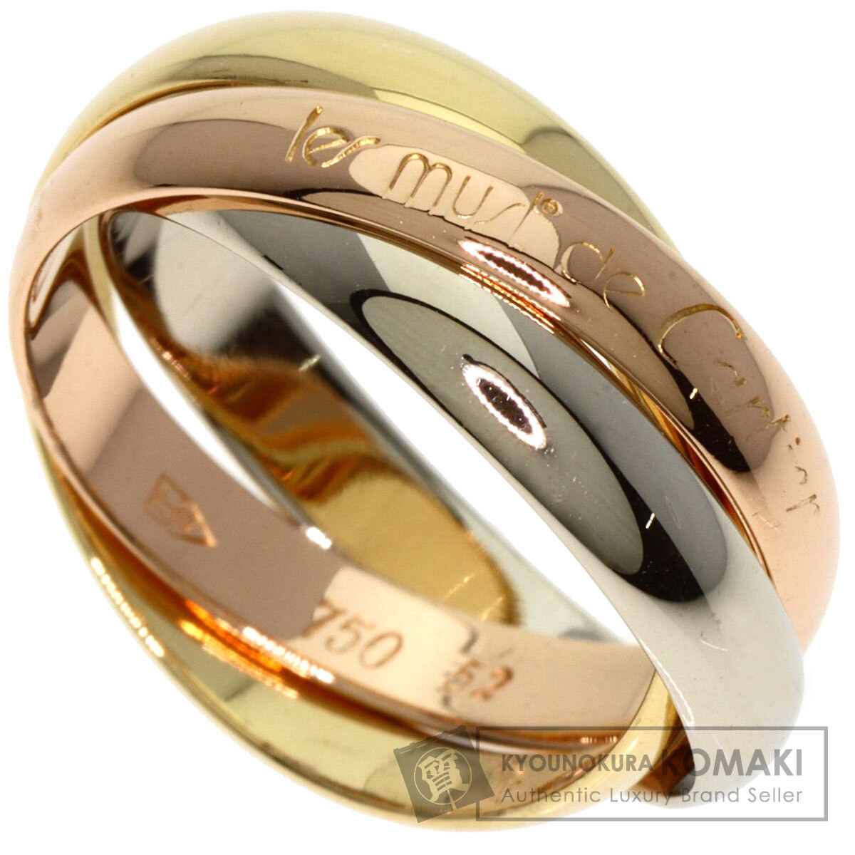 楽天市場】カルティエ Cartier トリニティリング 細タイプ 52号