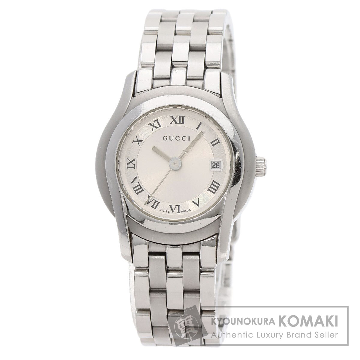 グッチ 5500L ラウンドフェイス 腕時計 ステンレススチール/SS レディース 【中古】【GUCCI】