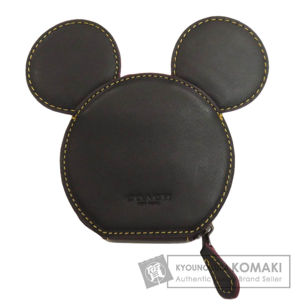 コーチ F59071 ディズニーコラボ ミッキー コインケース レザー レディース 【中古】【COACH】
