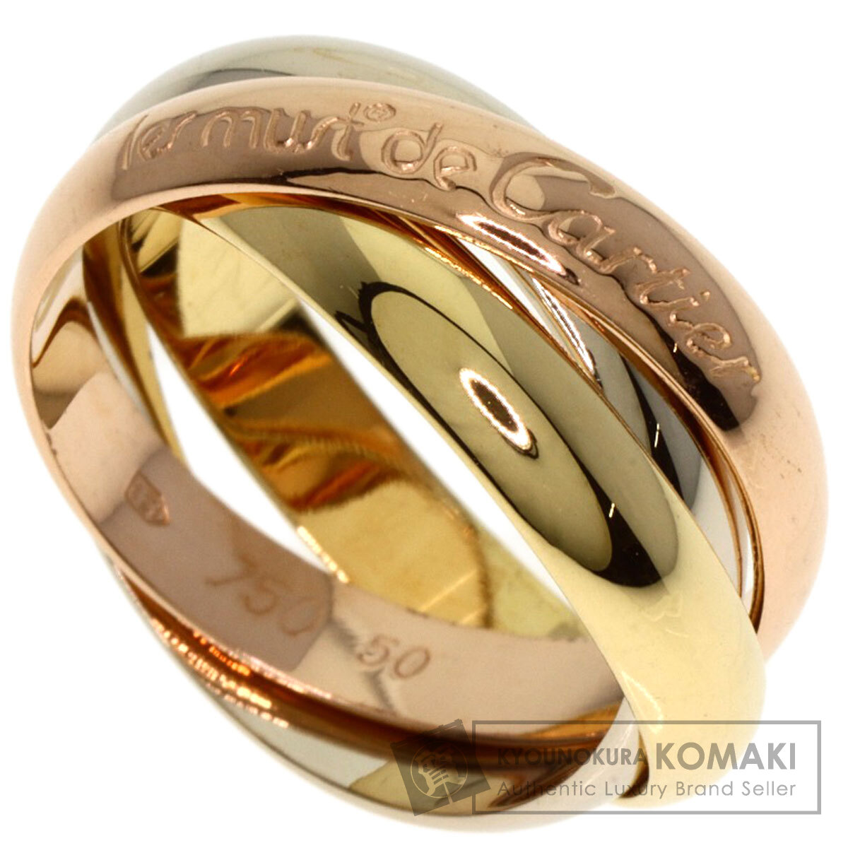 cartier トリニティリング 750yg ダイヤモンド #50 楽天市場】カルティエ 指輪 レディース トリニティ パヴェダイヤモンド