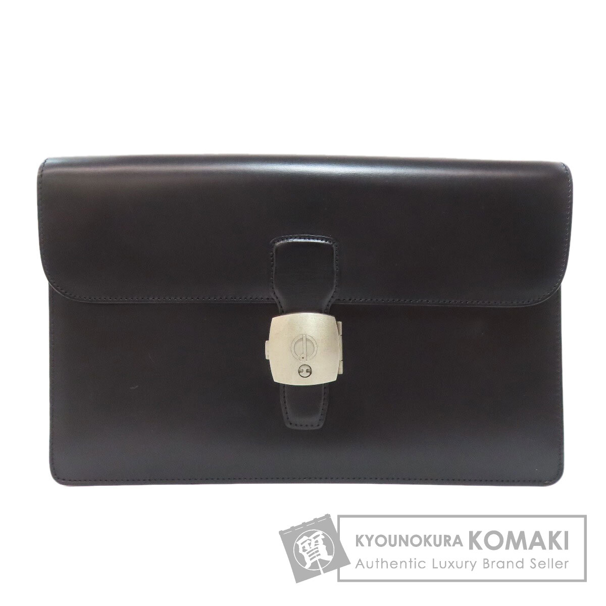ダンヒル　dunhill ブラックレザーセカンドバッグ ダンヒル セカンドバッグ クラッチバッグ レザー ブラック