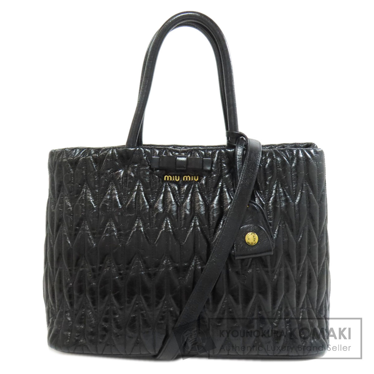 ミュウミュウ リボン 2WAY ハンドバッグ カーフ レディース 【中古】【MIUMIU】
