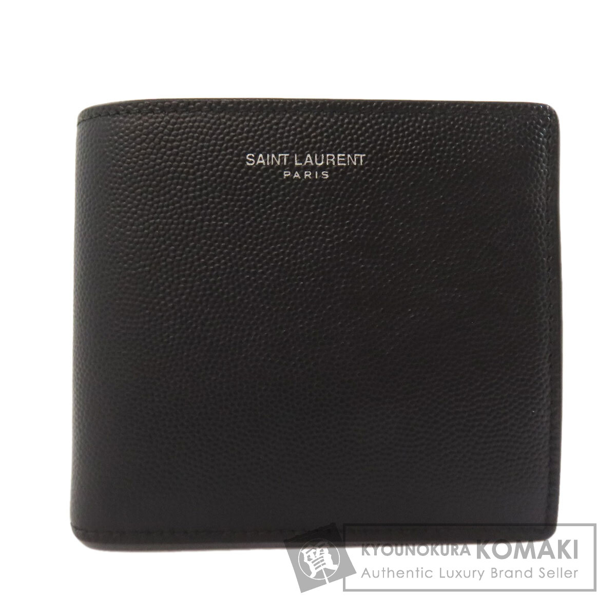 サンローラン ロゴ 二つ折り財布（小銭入れあり） レザー レディース 【中古】【SAINT LAURENT】