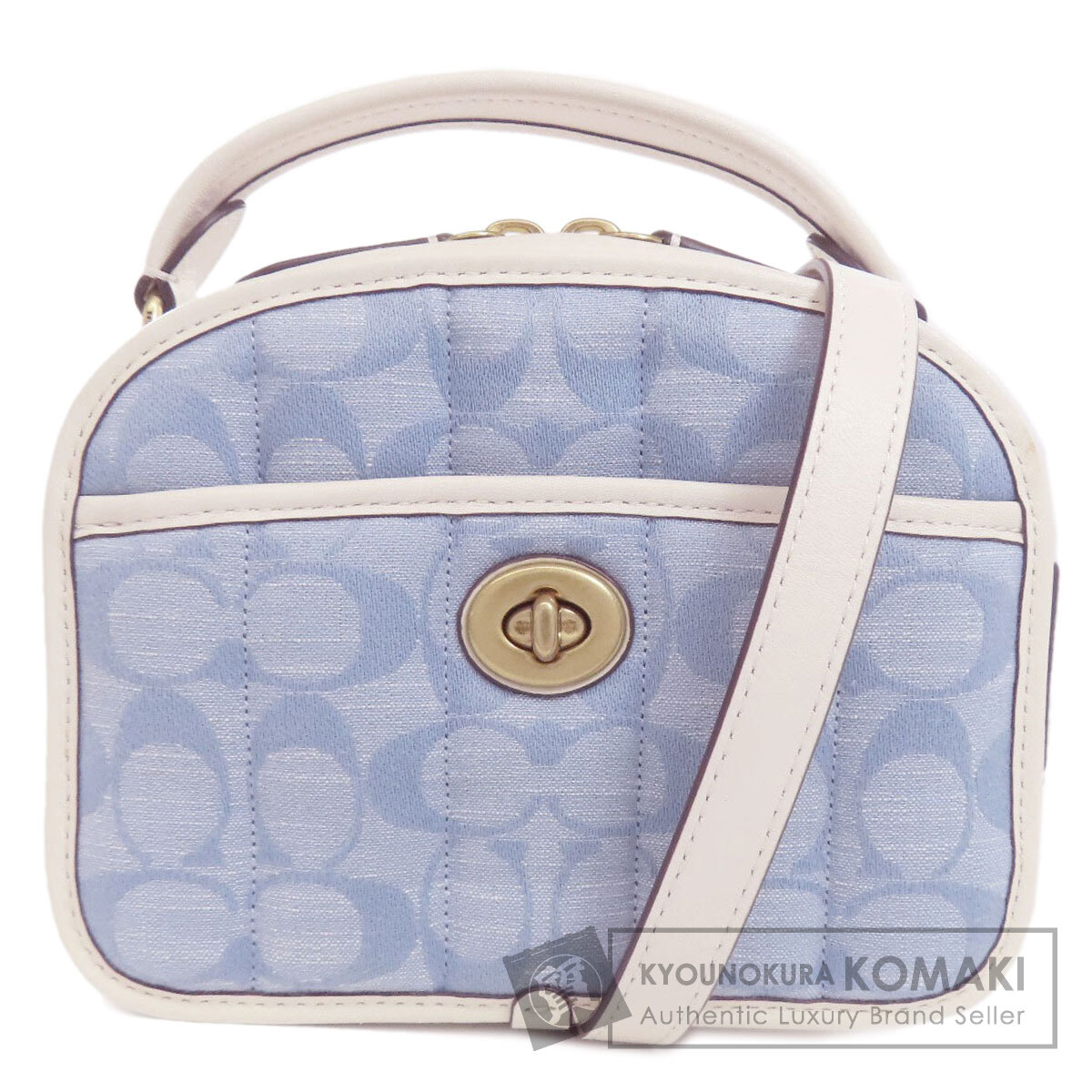 COACH コーチ　2way ハンドバッグ　デニム　花柄　29475 コーチ ショルダーバッグ 2way デニム イーディー 花柄 29475