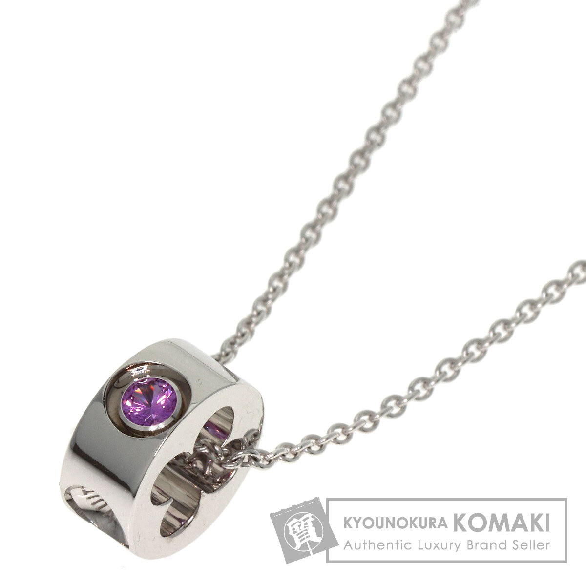 ルイヴィトン パンダンティフ アンプラント ピンクサファイア ネックレス K18ホワイトゴールド レディース 【中古】【LOUIS VUITTON】