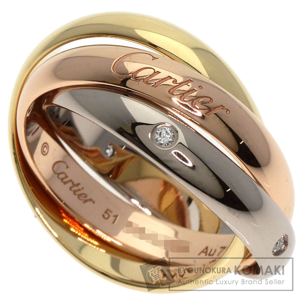 カルティエ　トリニティリング5.8g サイズ56 楽天市場】カルティエ トリニティ 5連 #57 リング・指輪 K18イエロー