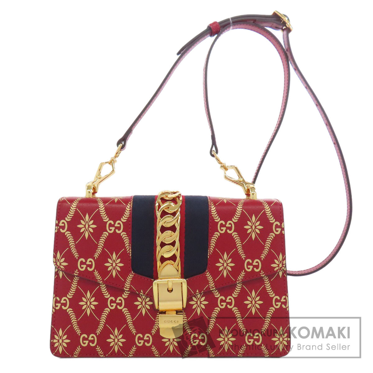 グッチ 524405 シルヴィ GG ショルダーバッグ なめし革 レディース 【中古】【GUCCI】