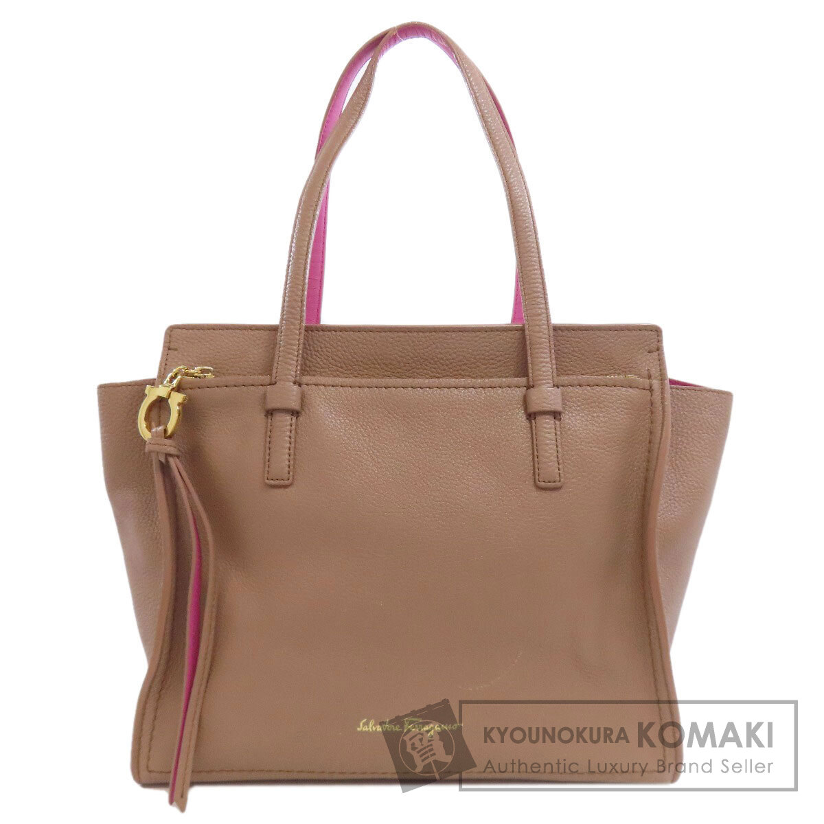 サルヴァトーレフェラガモ エイミー ガンチーニ金具 トートバッグ レザー レディース 【中古】【Salvatore Ferragamo】
