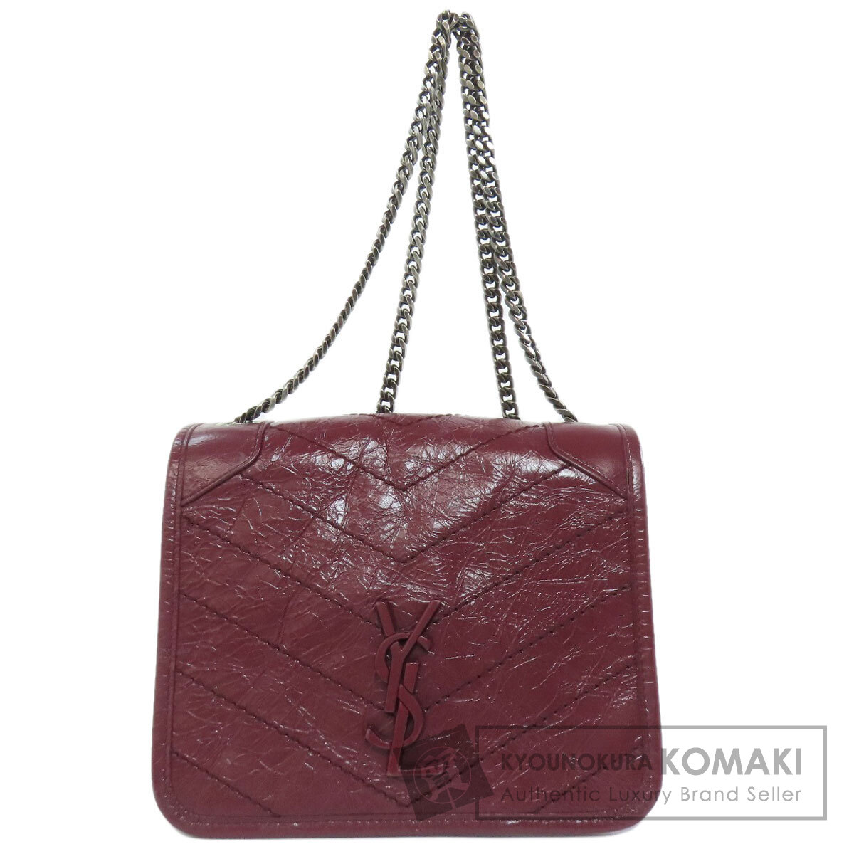サンローラン チェーン店肩部 ショルダーバッグ 子ウシ レディース 【中古】【SAINT LAURENT】