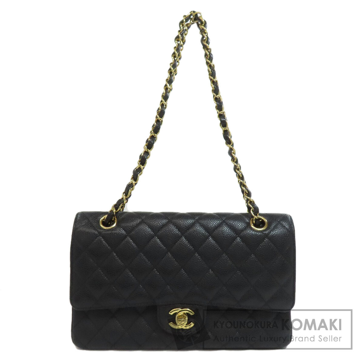 シャネル チェーンショルダー マトラッセ ゴールド金具 ショルダーバッグ グレインド カーフスキン レディース 【中古】【CHANEL】