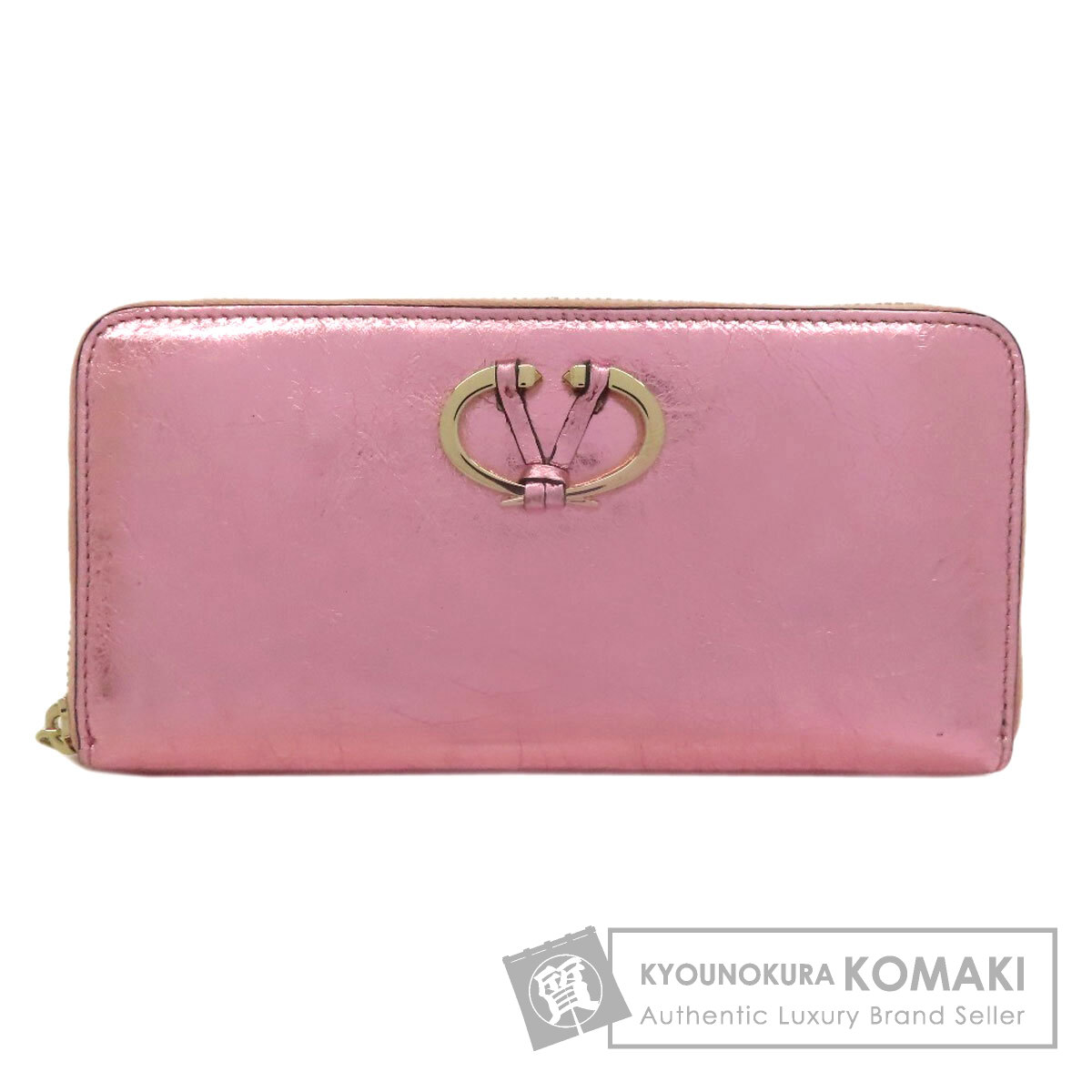 バレンティノ Vロゴ 長財布（小銭入れあり） カーフ レディース 【中古】【VALENTINO】