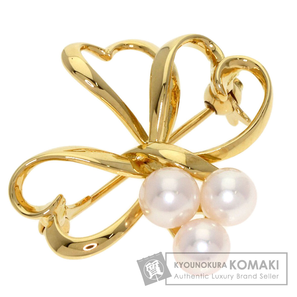 ミキモト リボンモチーフ パール ブローチ K18 楽天市場】ミキモト パール 真珠 リボンモチーフ ブローチ K18イエロー