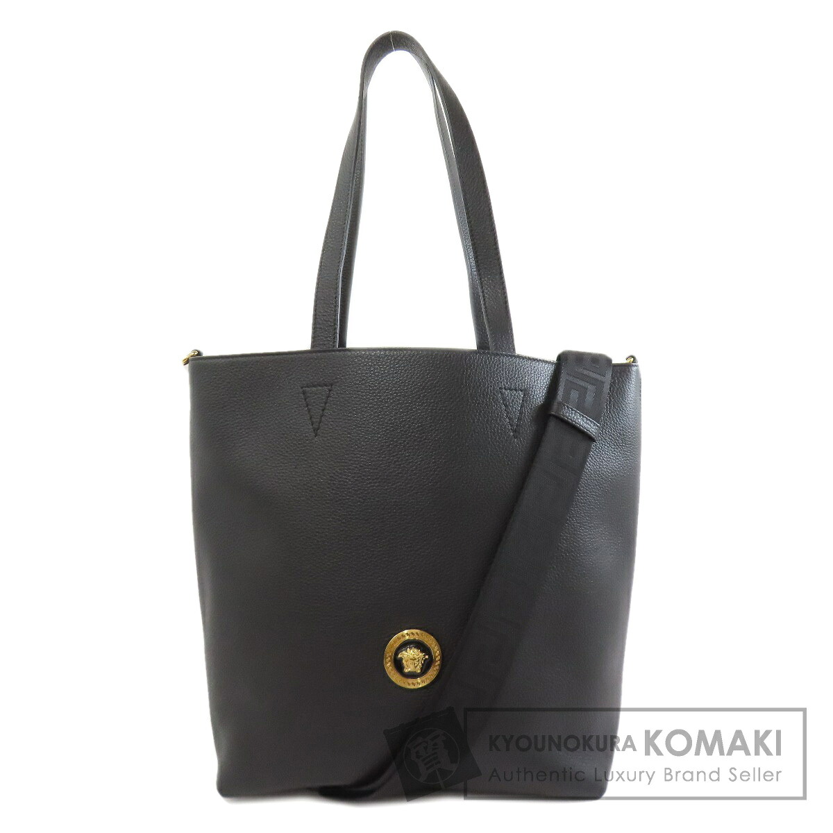 ヴェルサーチ メデューサ 2WAY トートバッグ 子ウシ レディース 【中古】【VERSACE】