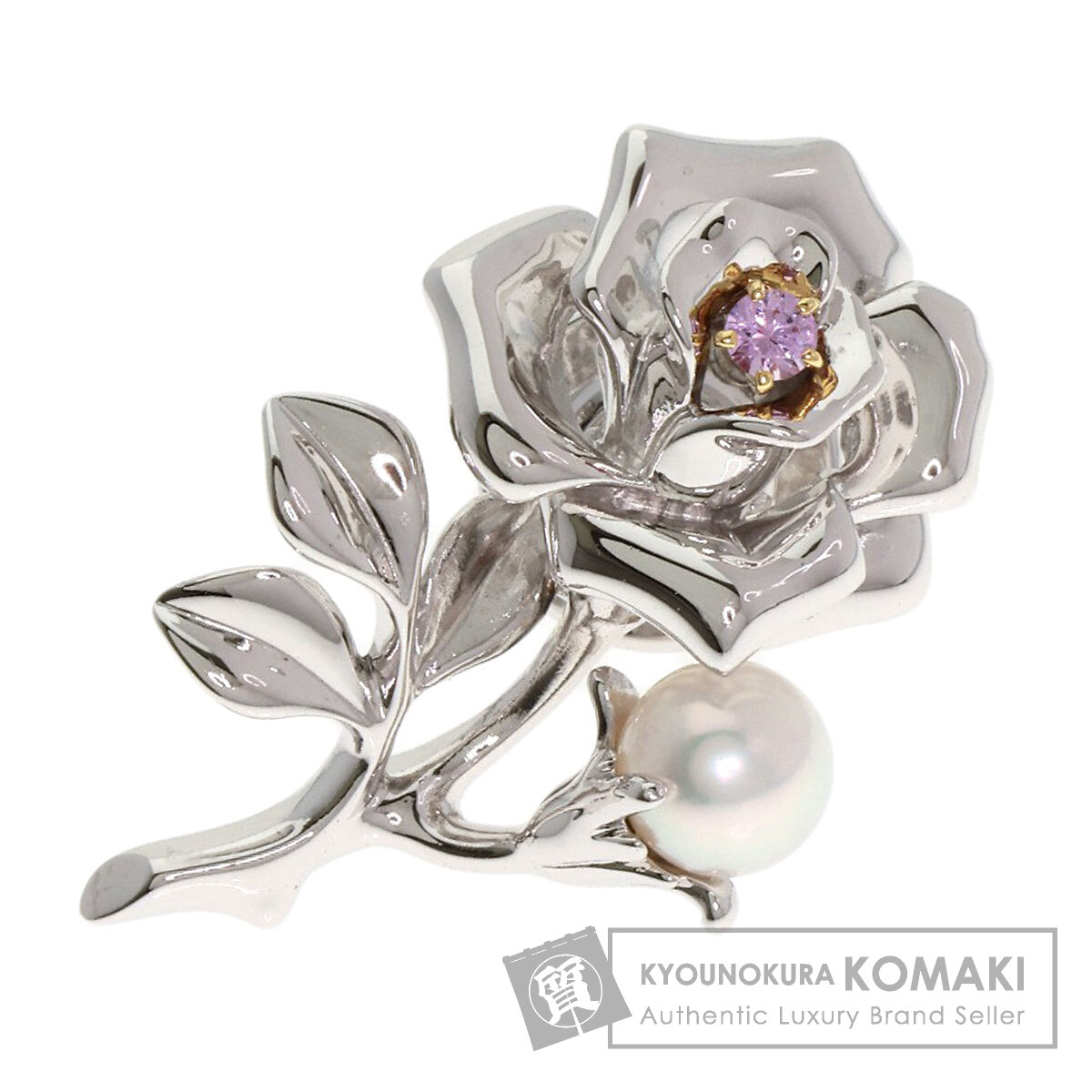 近年デザインMIKIMOTO 花モチーフ ブローチ ミキモト(MIKIMOTO)ミキモト フラワー ダイヤ ブローチ ブローチ