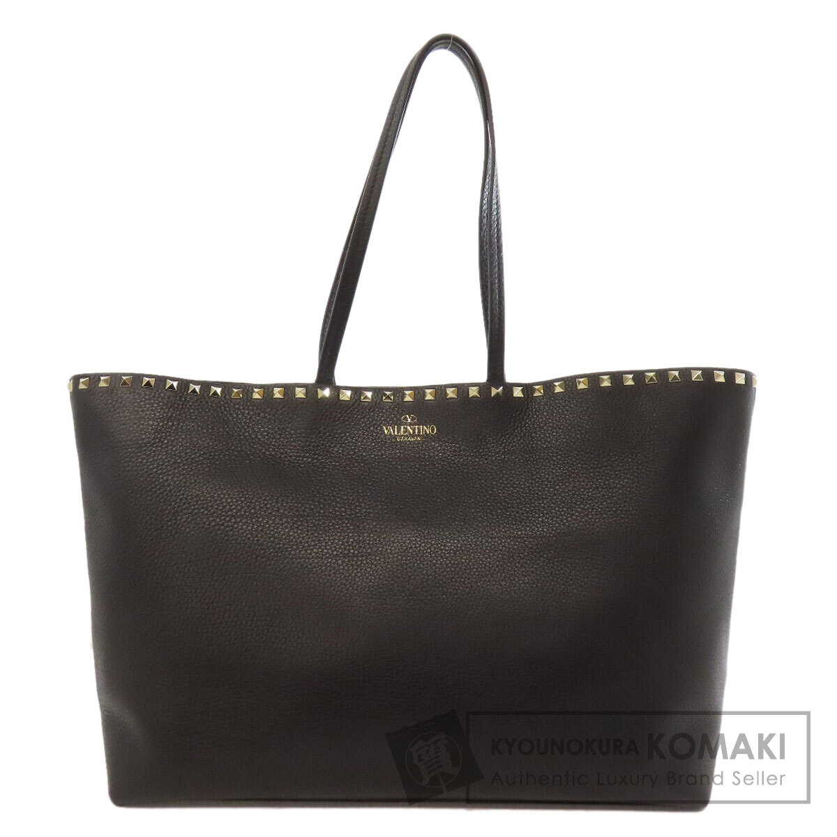 【Specialcoupon客体商いもの 6/5～6/11 0:59迄】バレンティノ スタッズ トートバッグ なめし革 レディース 【中古】【VALENTINO】
