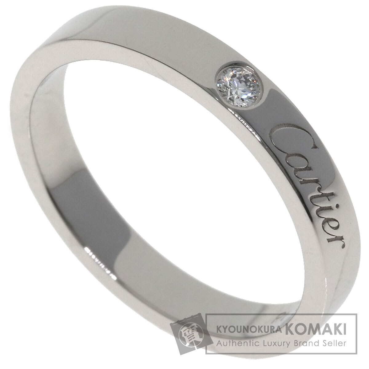 楽天市場】カルティエ エングレーブド リング 1Pダイヤ ＃48 約8号