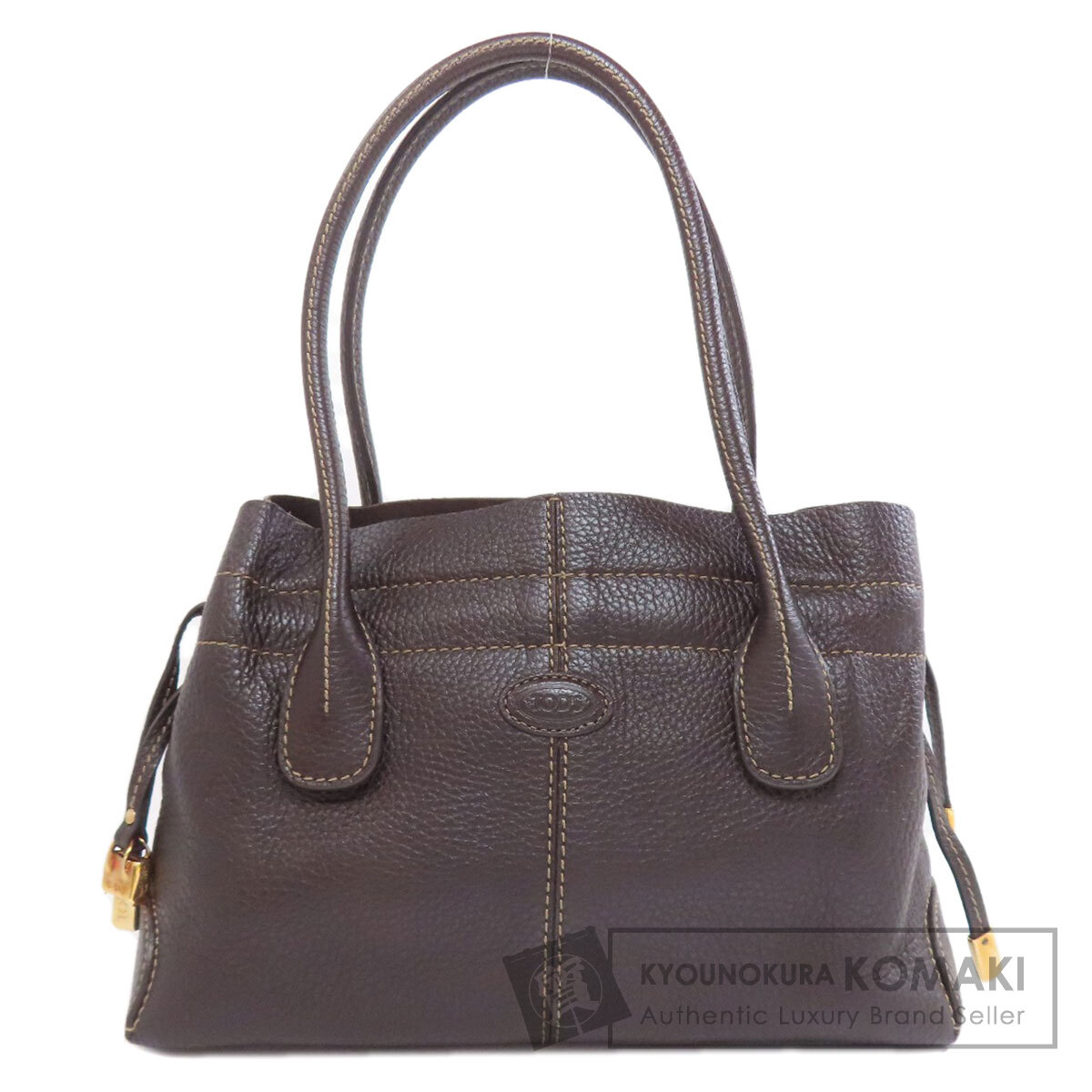 トッズ ロゴタイプ ハンドバック なめし革 レディース 【中古】【TODS】