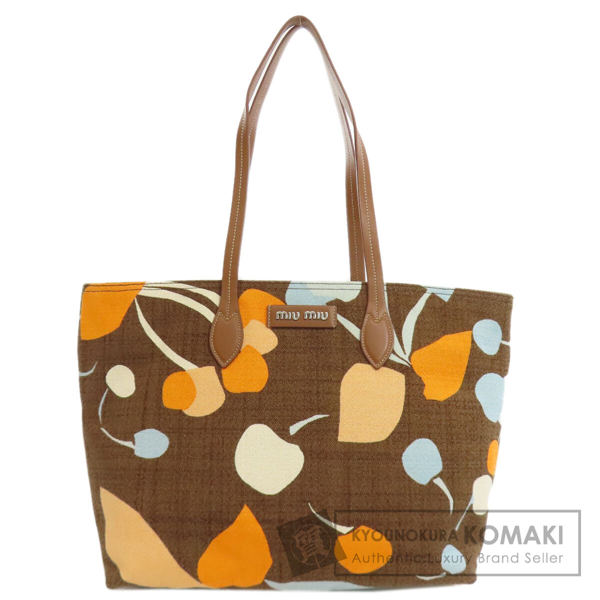 【Specialcoupon客体商いもの 6/5～6/11 0:59迄】ミュウミュウ ロゴタイプ トートバッグ 帆布 レディース 【中古】【MIUMIU】