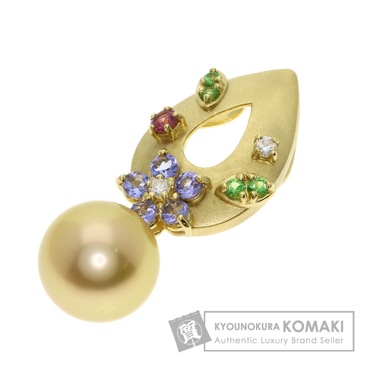 タサキ ゴールデンパール 真珠 カラーストーン ペンダントトップ K18イエローゴールド レディース 【中古】【TASAKI】