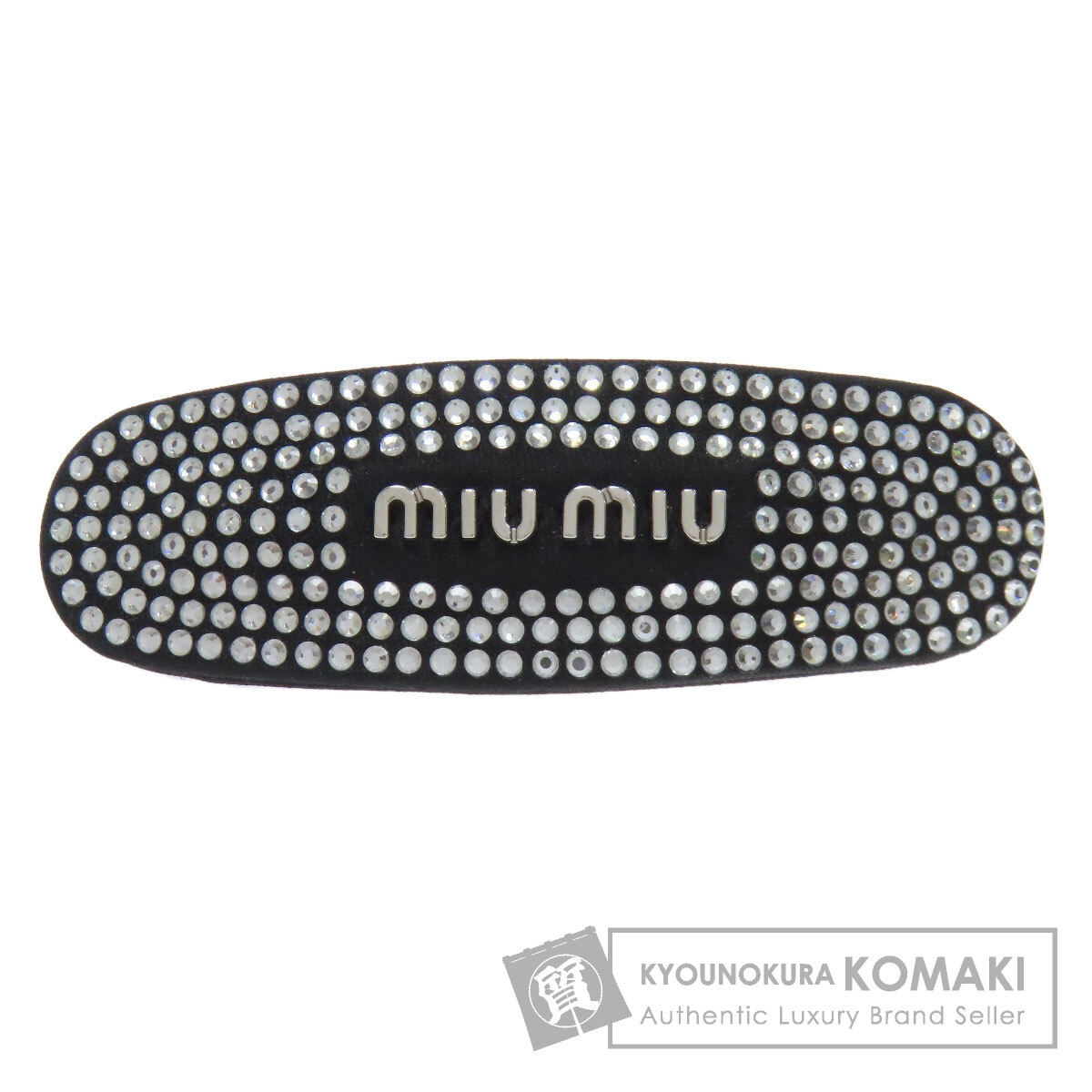 ミュウミュウ ラインストーン バレッタ キャンバス/ラインストーン レディース 【中古】【MIUMIU】