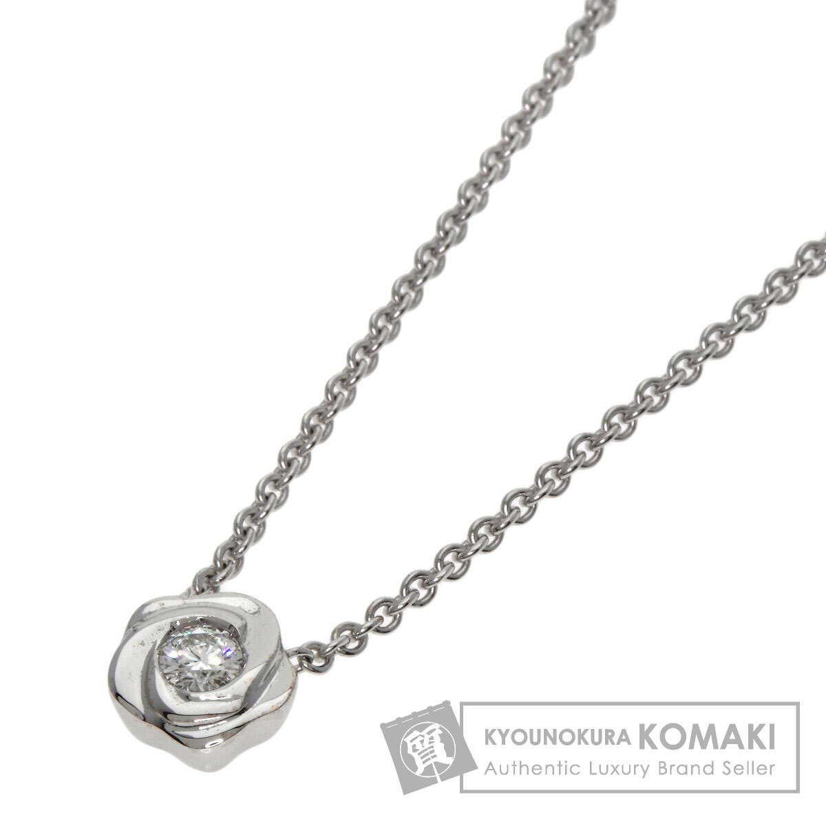 ラ ヌーベルバーグ フラワー ダイヤモンド ネックレス K18ホワイトゴールド 6.6g レディース 【中古】
