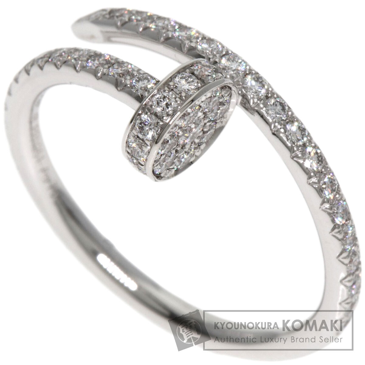 カルティエ ジュスト アンクル スモール ダイヤモンド #48 リング・指輪 K18ホワイトゴールド レディース 【中古】【CARTIER】