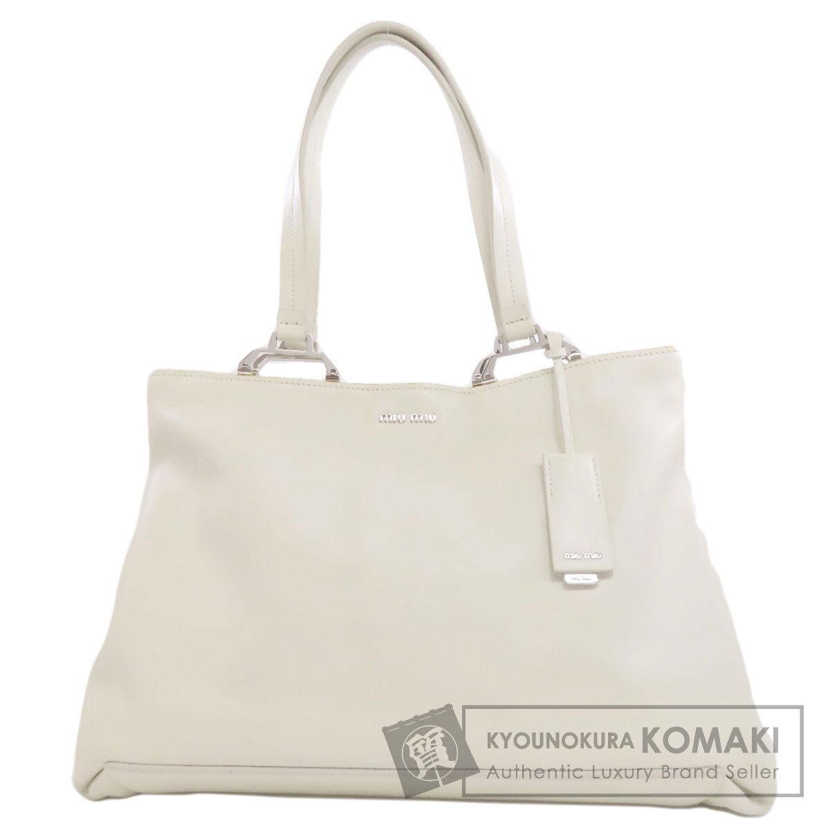 ミュウミュウ ロゴタイプ トートバッグ 子ウシ レディース 【中古】【MIUMIU】