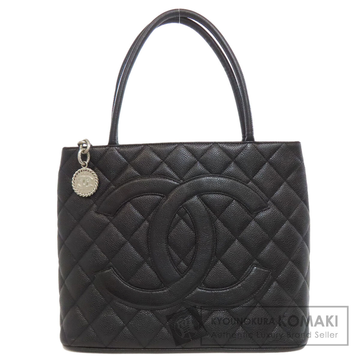 シャネル 刷り直すトート しろがね色金具 トートバッグ グレインド カーフスキン レディース 【中古】【CHANEL】