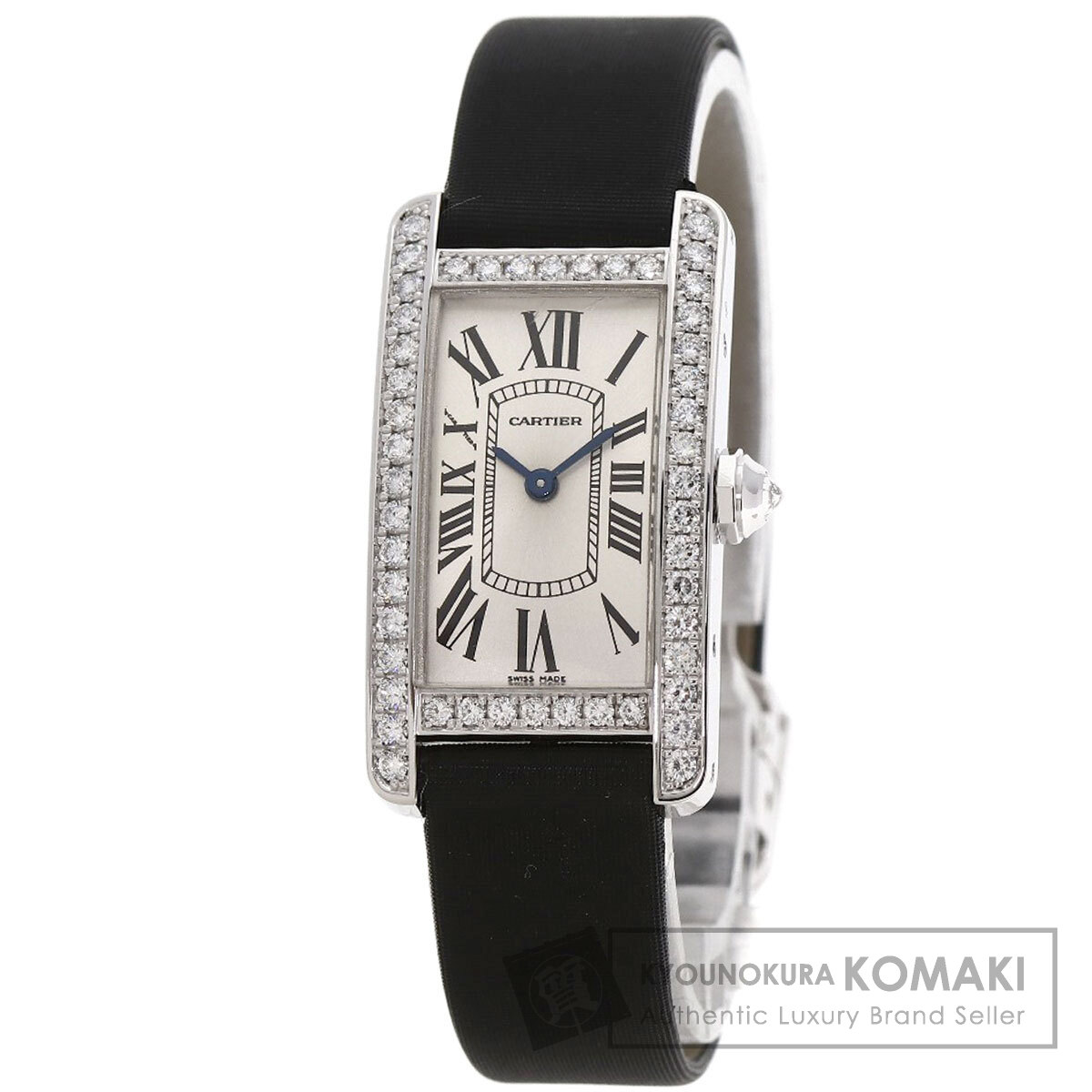 CARTIER カルティエ WB706631 タンクアメリカン SM ベゼルダイヤモンド 腕時計 K18WG サテンx革 ダイヤモンド レディース [中古] 楽天市場】カルティエ WB706631 タンクアメリカン SM ベゼル