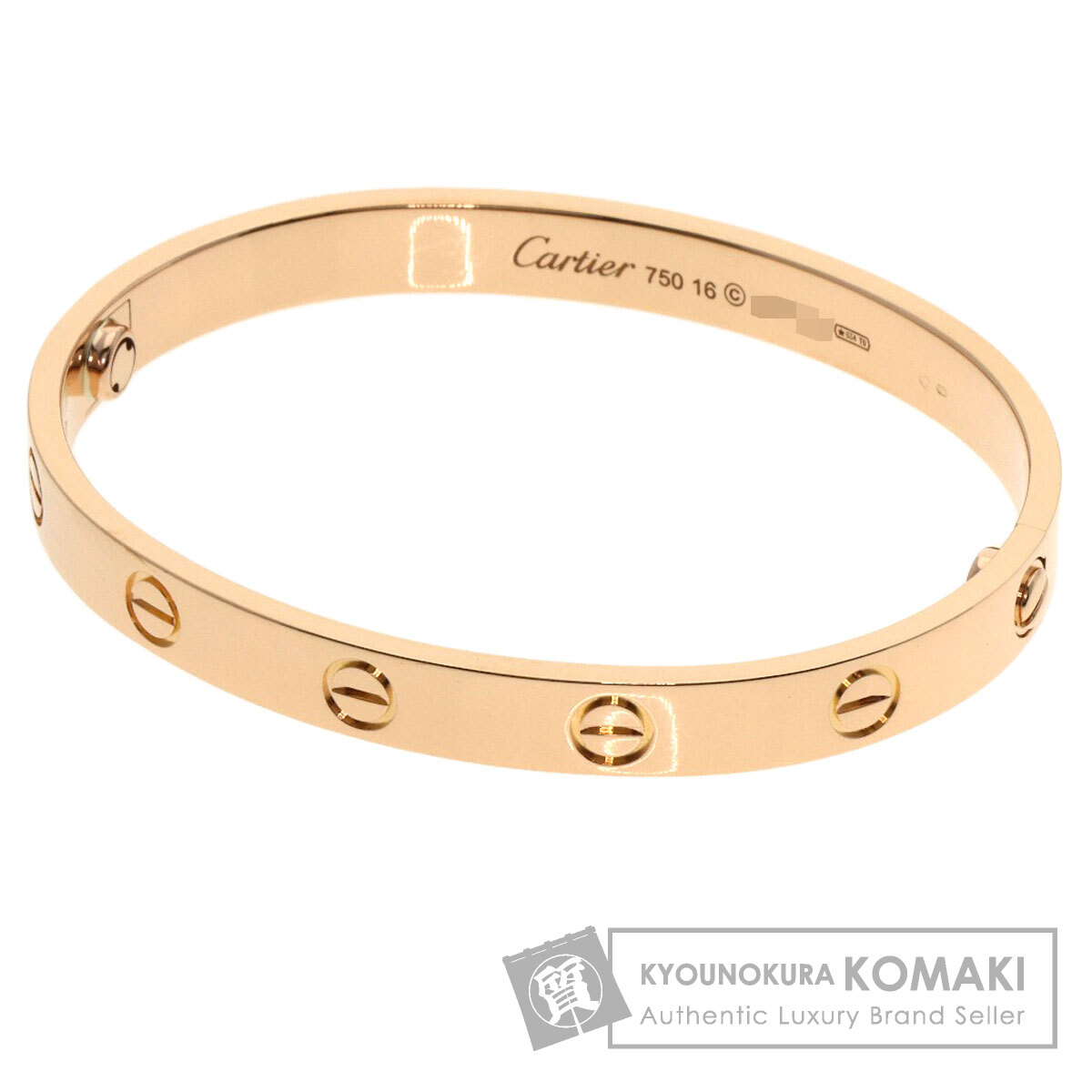 カルティエ ラブブレス ドライバー無し #16 ブレスレット K18ピンクゴールド レディース 【中古】【CARTIER】