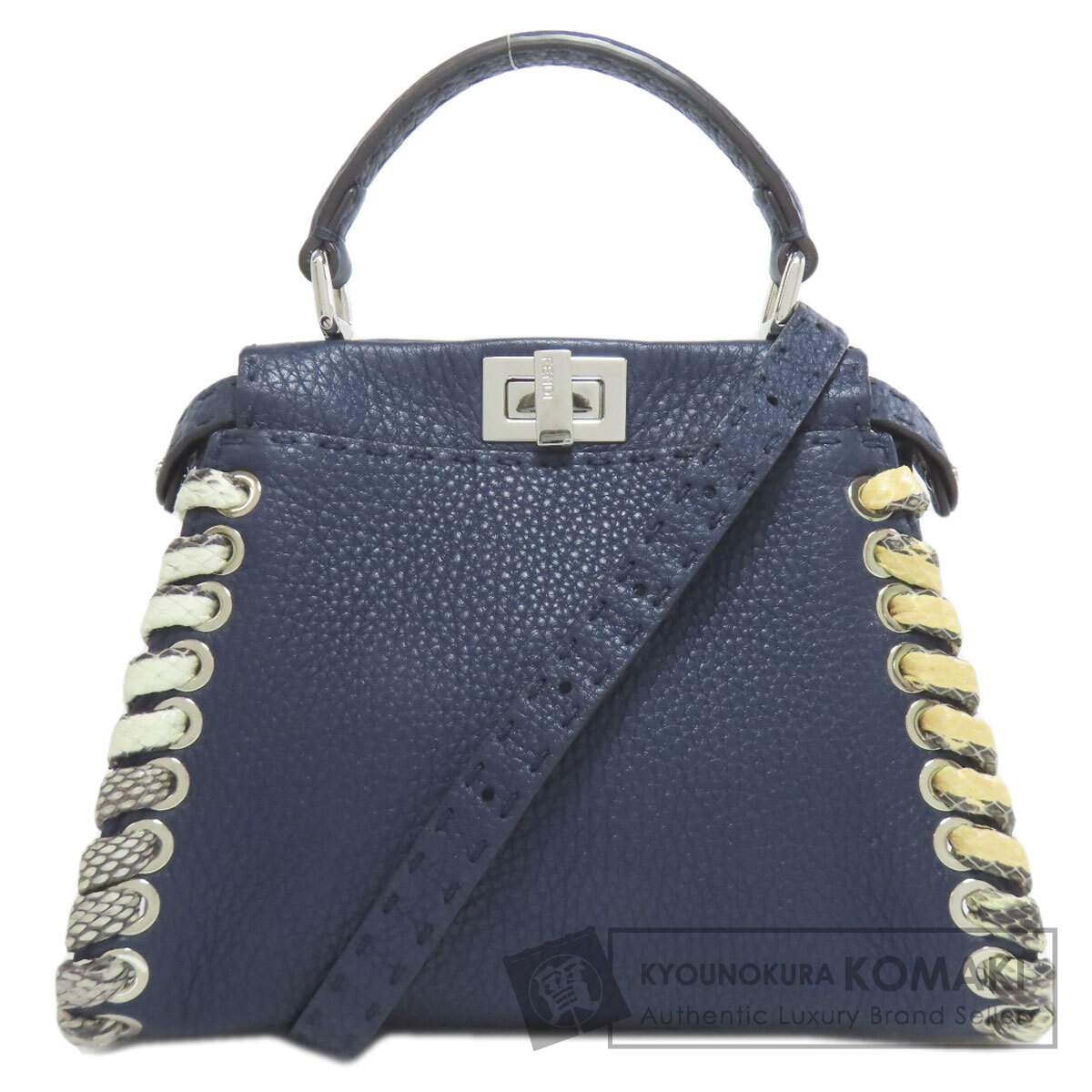 g*e様 Fendi ピーカブー ストロー パイソン柄 ハンドバッグ2way 【公式