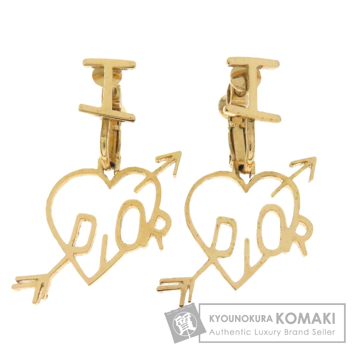 楽天市場】クリスチャンディオール ロゴ刻印 ハート ピアス 金属製