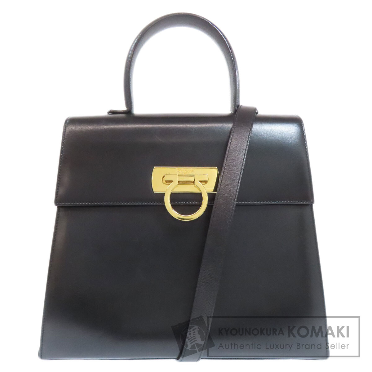 サルヴァトーレフェラガモ ガンチーニ金具 2WAY ハンドバッグ カーフ レディース 【中古】【Salvatore Ferragamo】