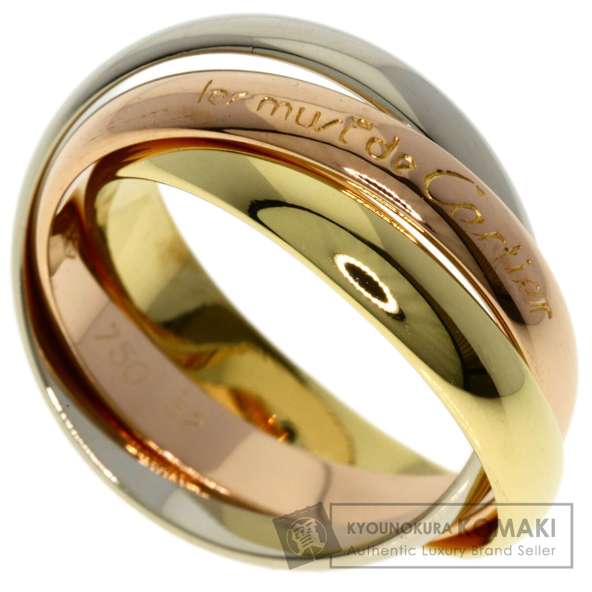 楽天市場】カルティエ Cartier トリニティリング 細タイプ 52号