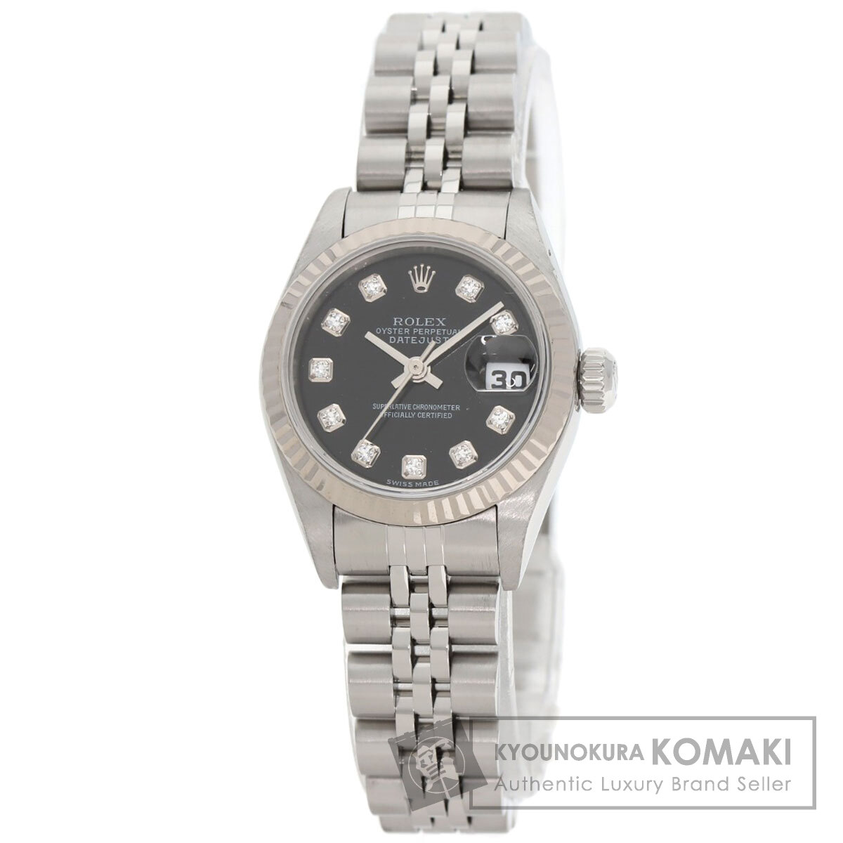 ロレックス 79174G デイトジャスト 10P ダイヤモンド 腕時計 ステンレススチール/SS/K18WG レディース 【中古】【ROLEX】|ブランド京の蔵小牧【最安挑戦!】